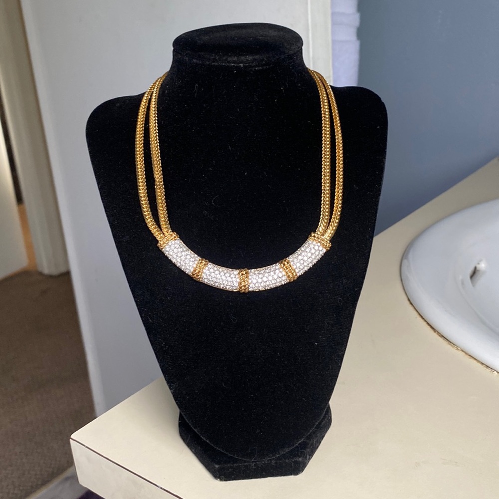 Swarovski Bib Necklace Gold-tone